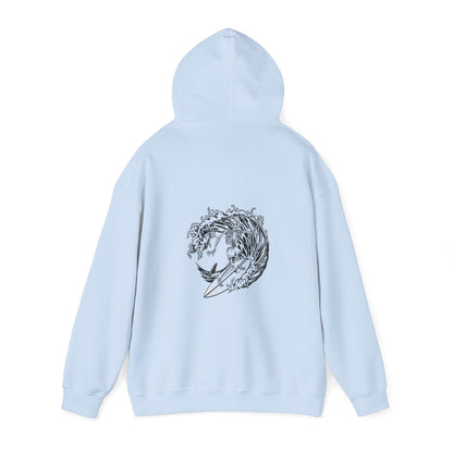 Surfin Marlin Skelly Surfer Grey Hoodie