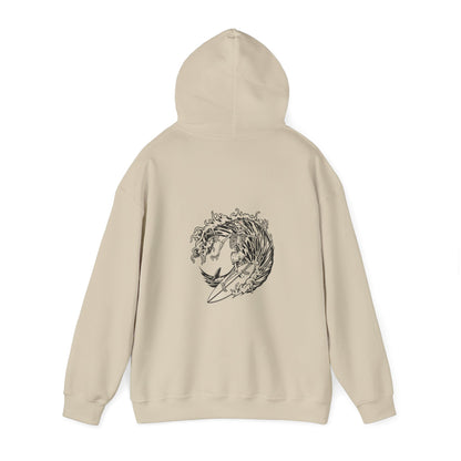 Surfin Marlin Skelly Surfer Grey Hoodie