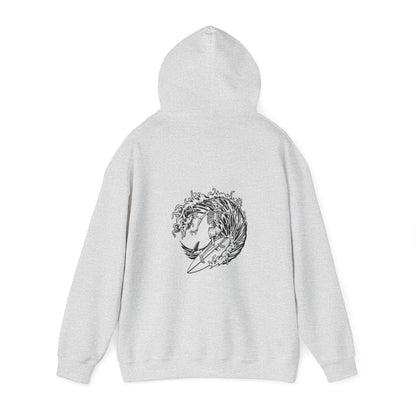 Surfin Marlin Skelly Surfer Grey Hoodie