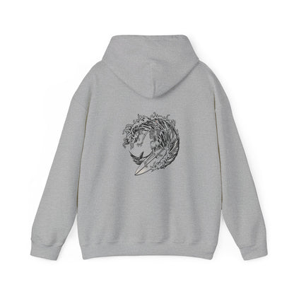 Surfin Marlin Skelly Surfer Grey Hoodie