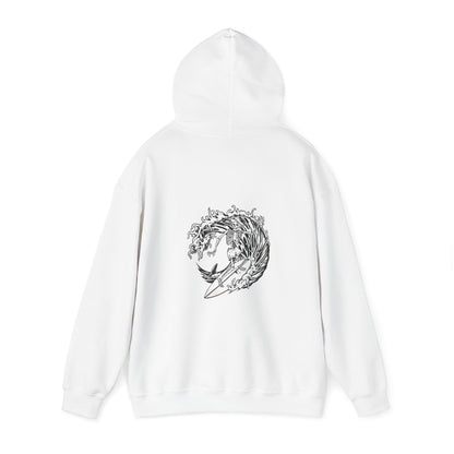 Surfin Marlin Skelly Surfer Grey Hoodie