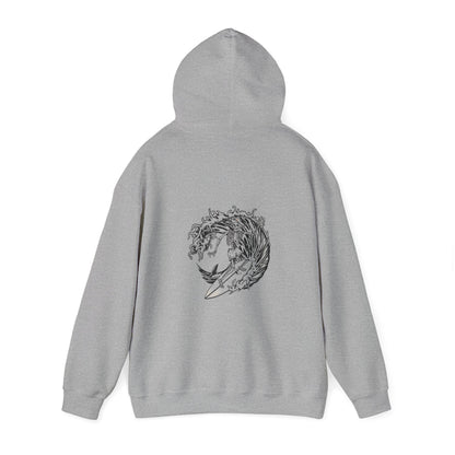 Surfin Marlin Skelly Surfer Grey Hoodie