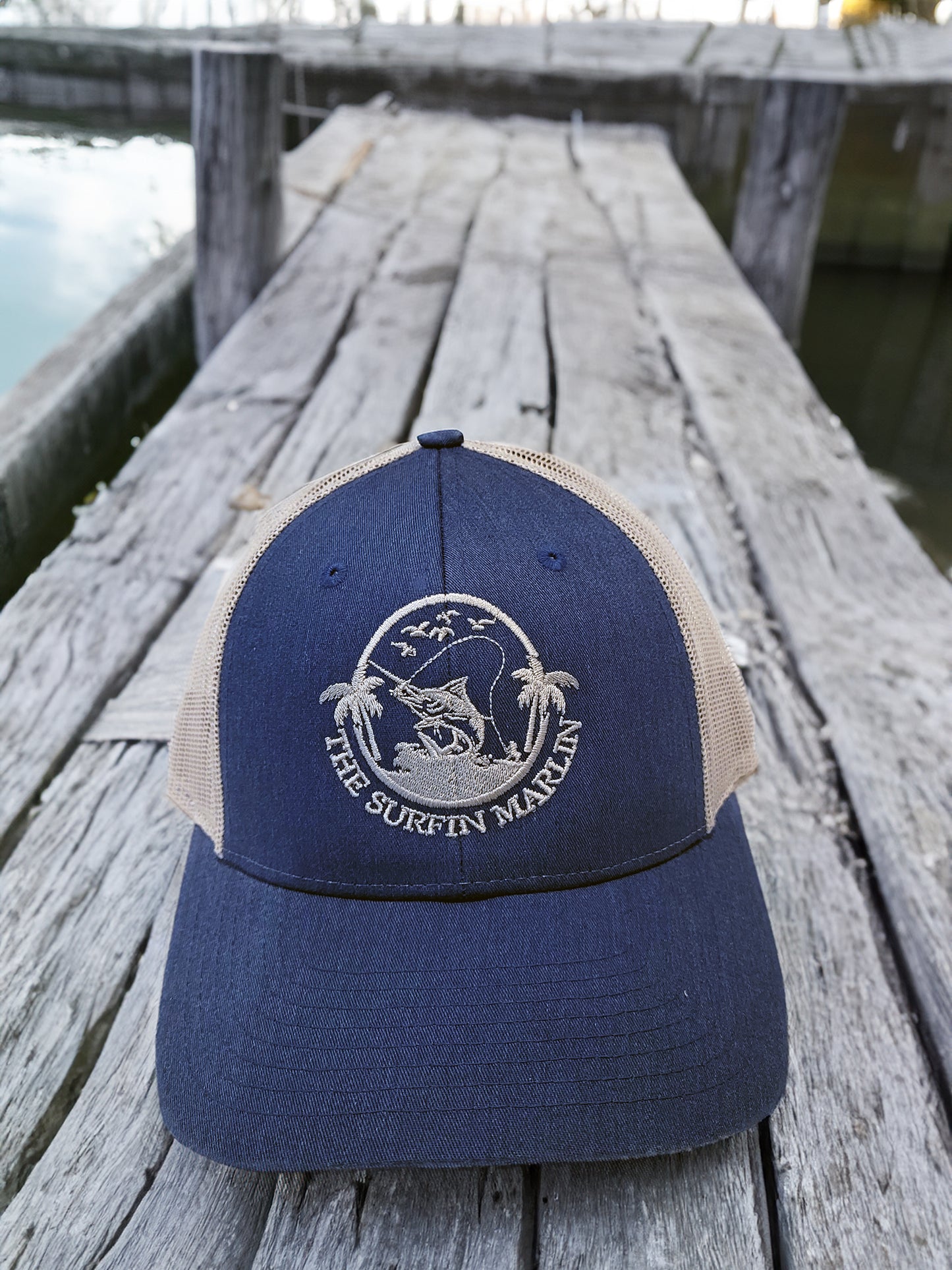 Darker Blue/ Gray Embroidered Hat