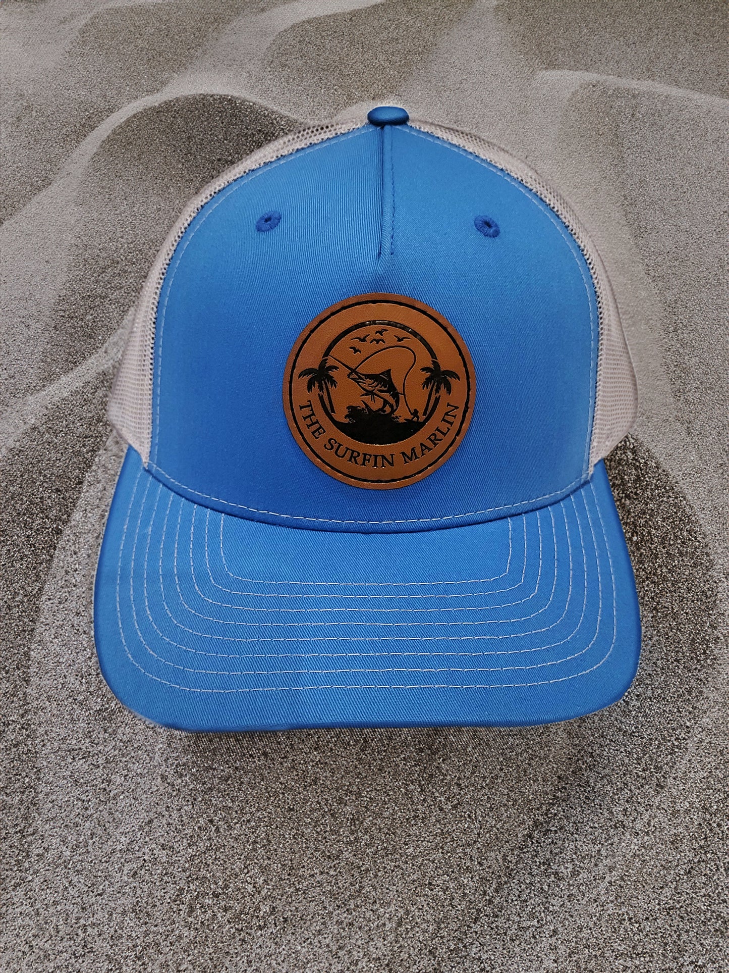 Leather Patch Cobalt Blue/Grey Hat