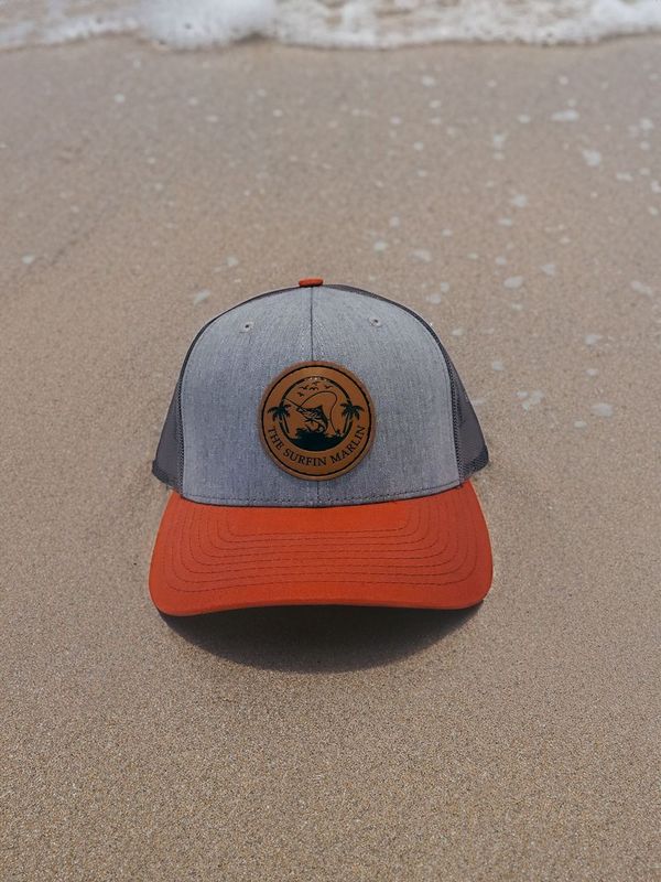 Leather Patch Heather Grey/Charcoal/Dk Orange Hat