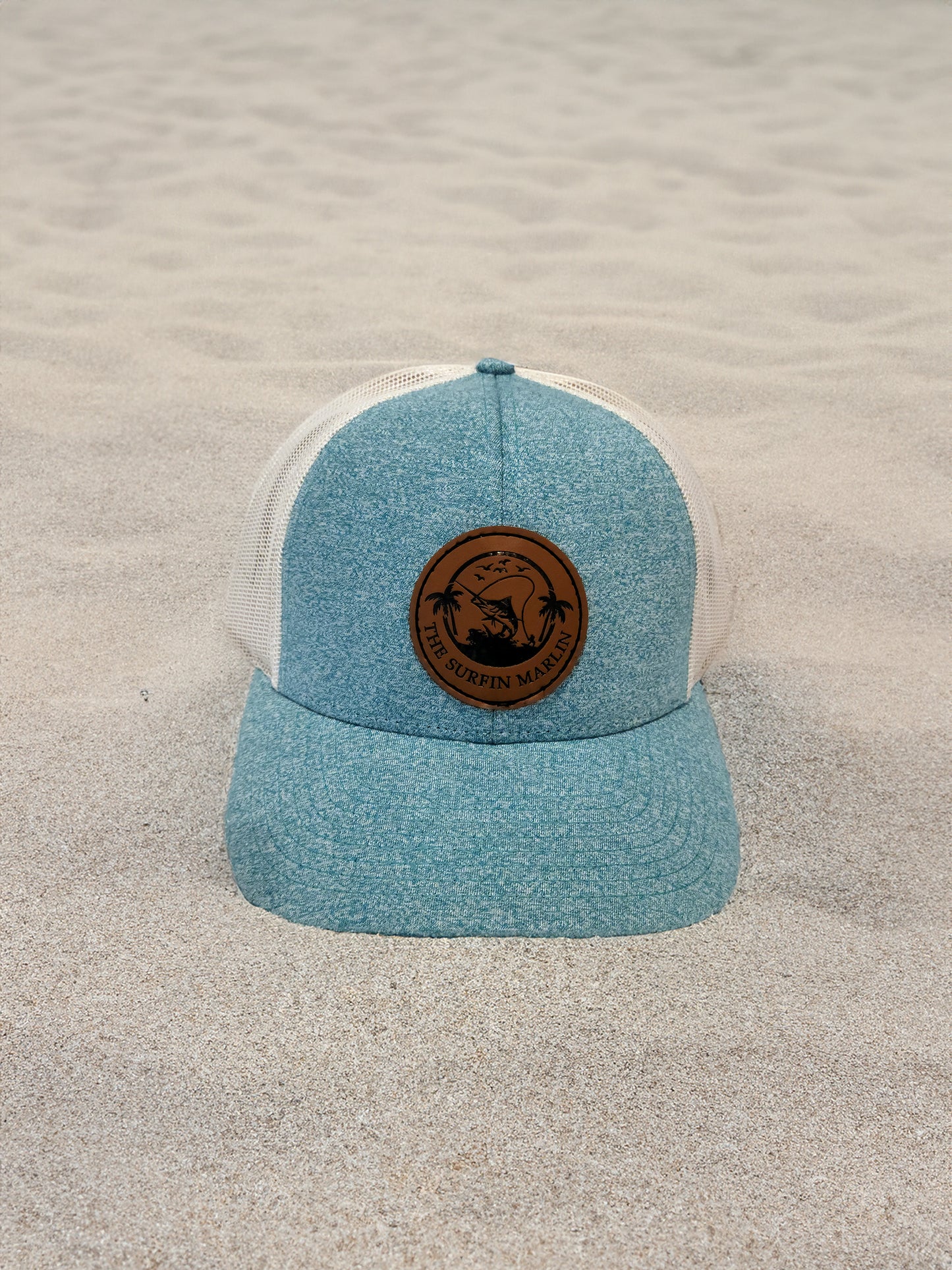 Leather Patch Teal/Birch Hat