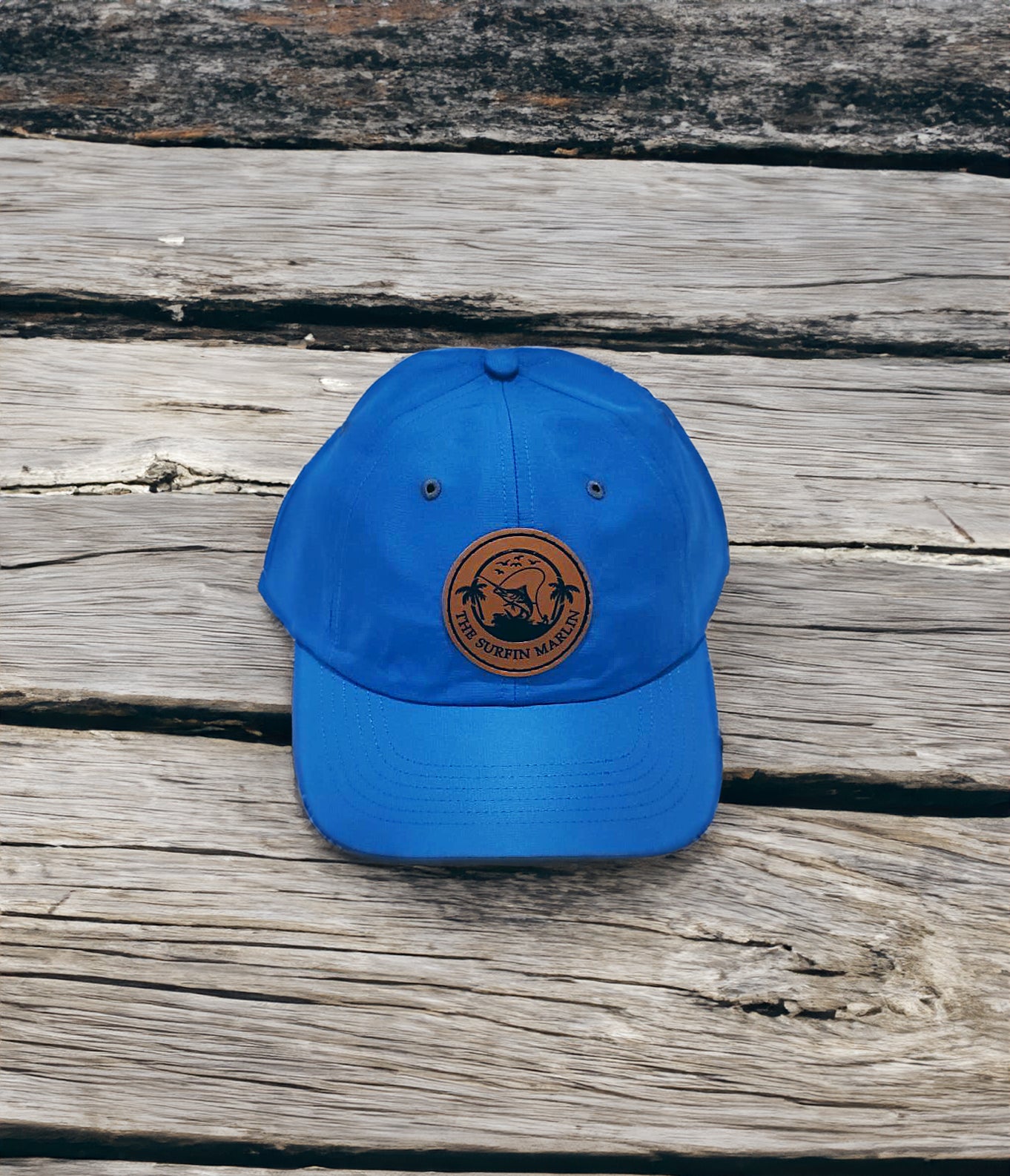 Leather Patch Sky Blue/Charcoal Hat