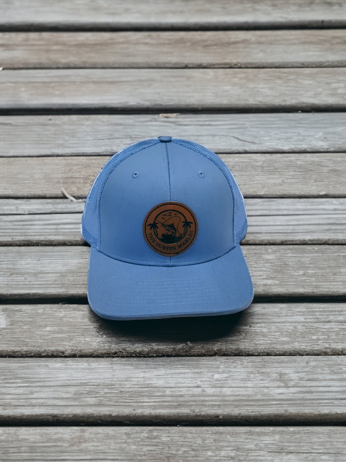 Leather Patch Solid Carolina Blue Hat